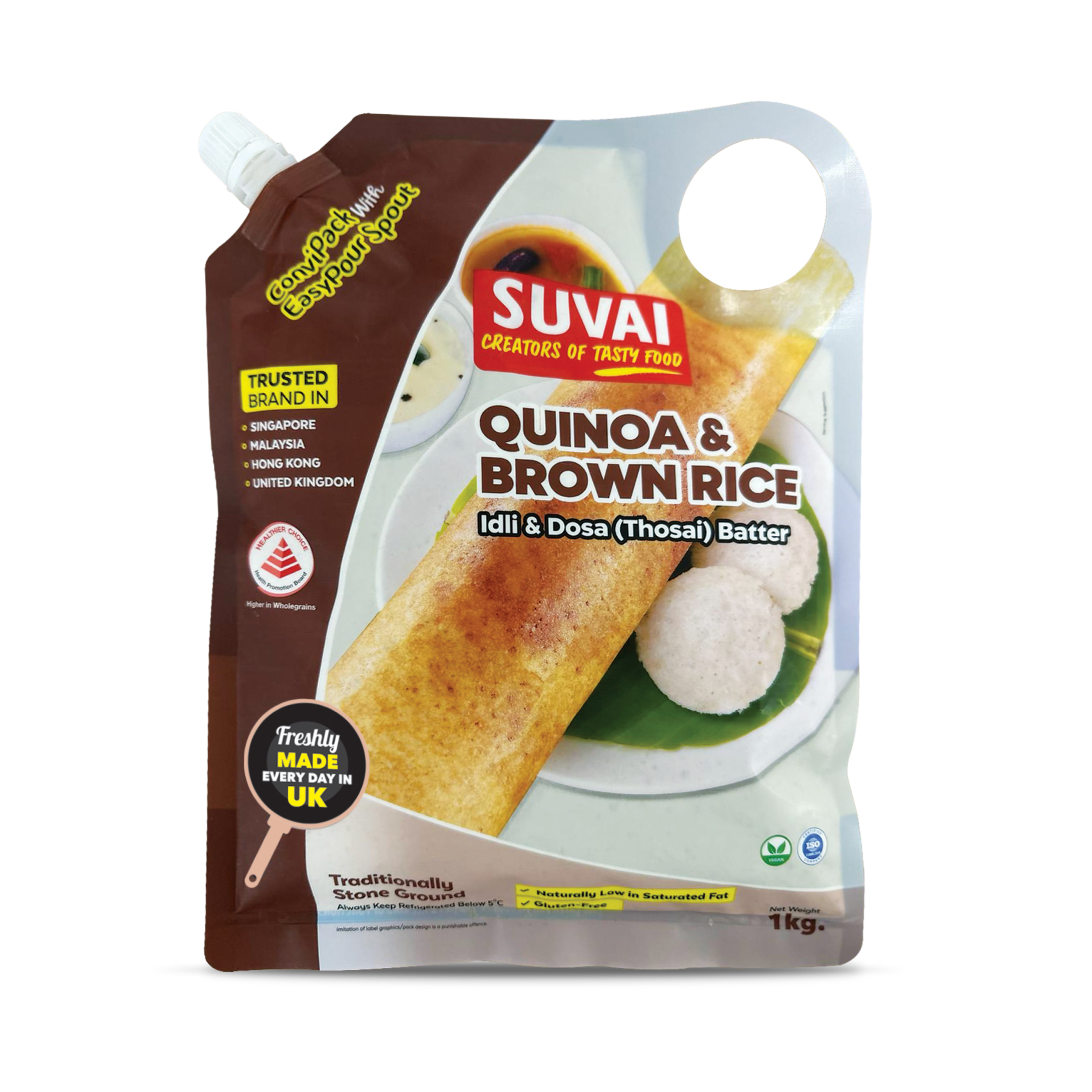 Quinoa-Dosa-Batter-Front.png Quinoa & Brown Rice Dosa Batter (1kg) - Image 1